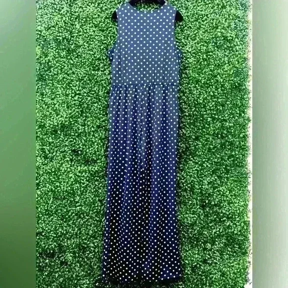 NY PETITE COLLECTION, DARK BLUE POLKA DOT JUMPSUITS Size M. - Picture 2 of 5
